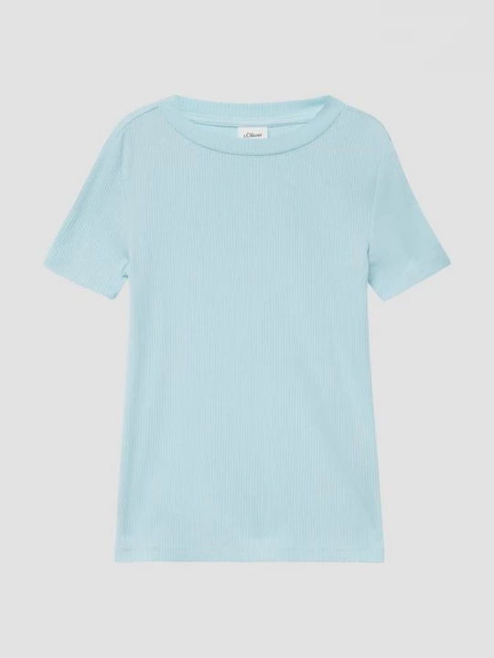 Foto van product Geribd T-shirt van viscosemix in een slanke pasvorm s.Oliver