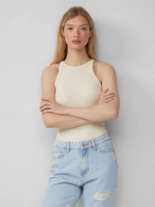 Foto van product Geribd tanktop QS beżowy