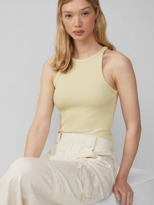 Foto van product Geribd tanktop QS geel