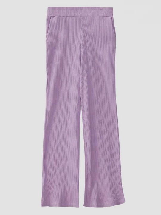 Foto van product Geribde broek met wijde pijpen en elastische tailleband s.Oliver