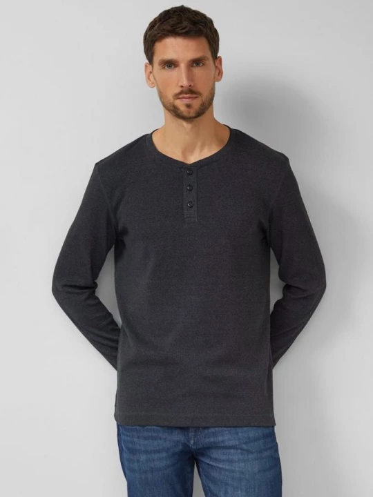 Foto van product Geribde lange mouw met henley halslijn s.Oliver grijs