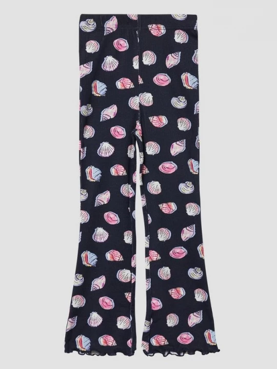 Foto van product Geribde legging met uitlopende pijpen en print all-over s.Oliver blauw