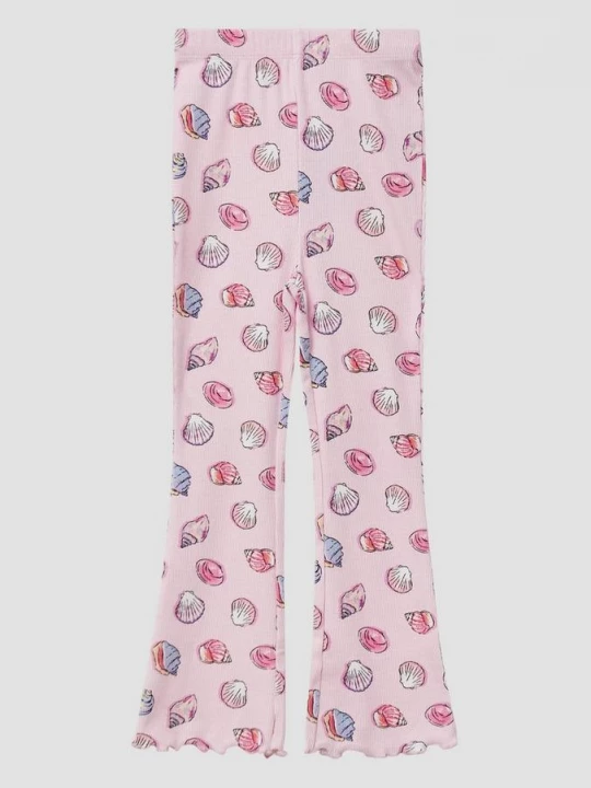 Foto van product Geribde legging met uitlopende pijpen en print all-over s.Oliver roze
