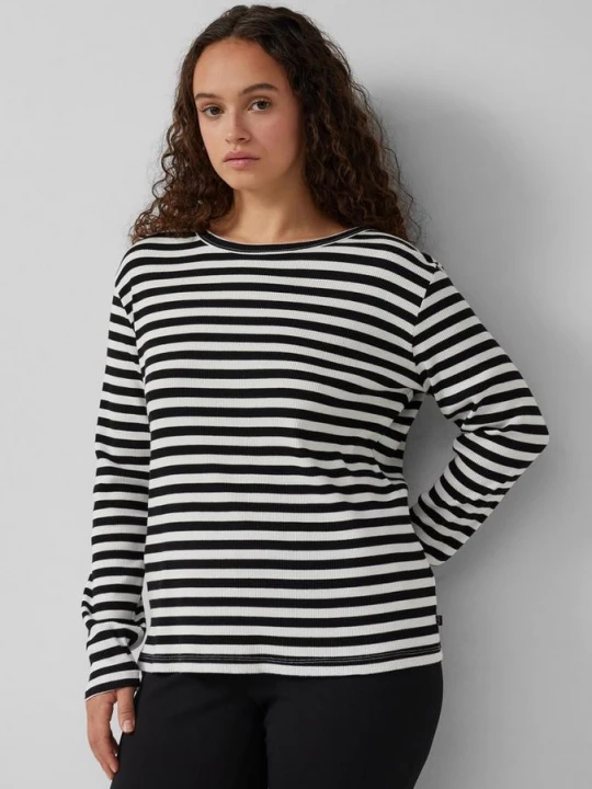 Foto van product Geribde longsleeve in slanke pasvorm QS