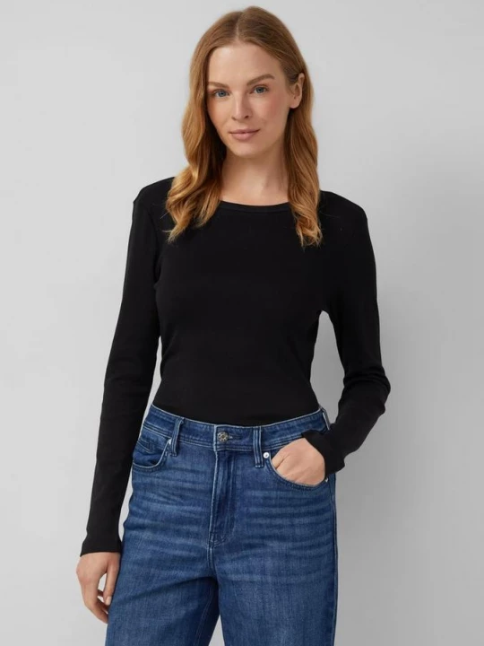 Foto van product Geribde slim-fit longsleeve in een 2-pack s.Oliver zwart