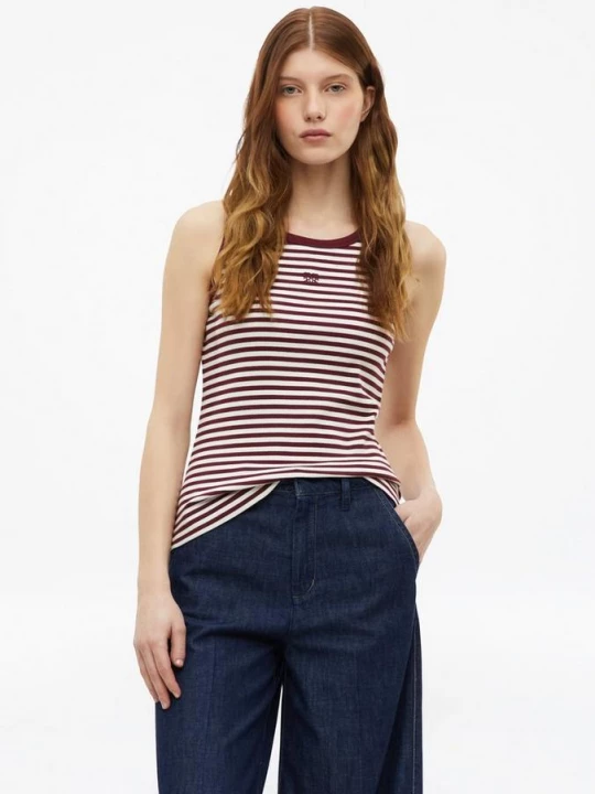 Foto van product Geribde slim fit top met borduursel s.Oliver