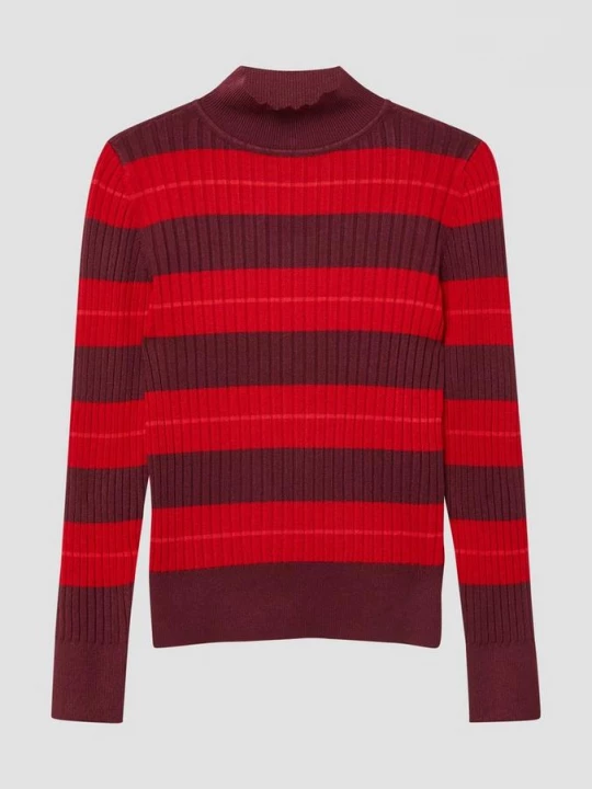 Foto van product Geribde trui in slim fit met opstaande kraag s.Oliver rood