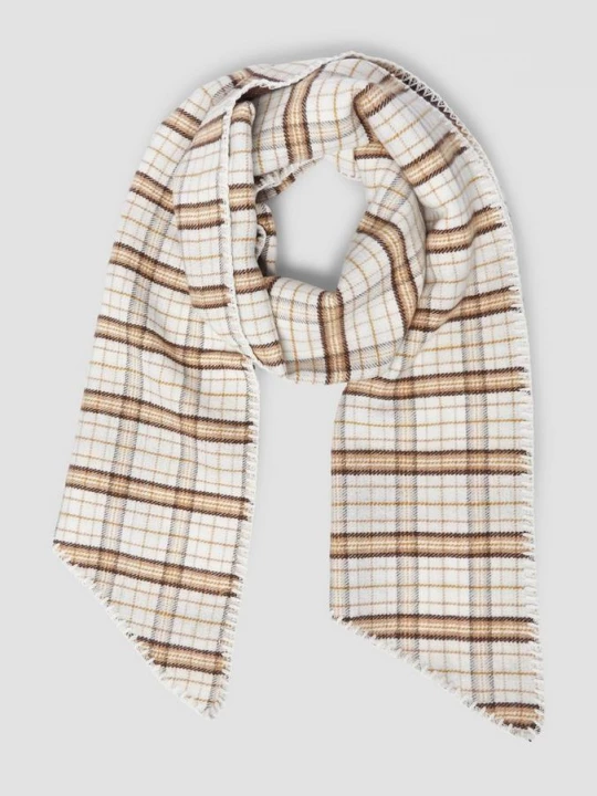 Foto van product Geruit doek van double face stof met artwork s.Oliver crème