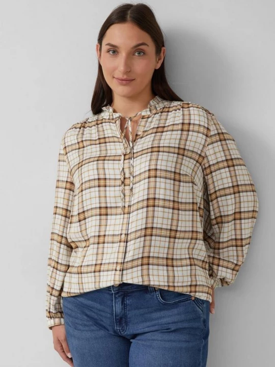 Foto van product Geruite blouse met volantkraag en ontspannen pasvorm s.Oliver