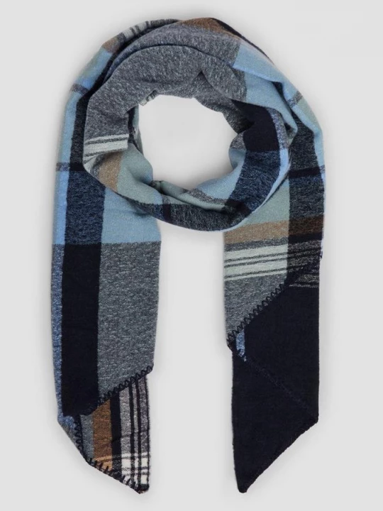 Foto van product Geruite sjaal met artwork s.Oliver