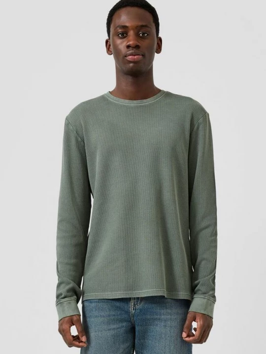 Foto van product Geruwde jersey lange mouw QS groen
