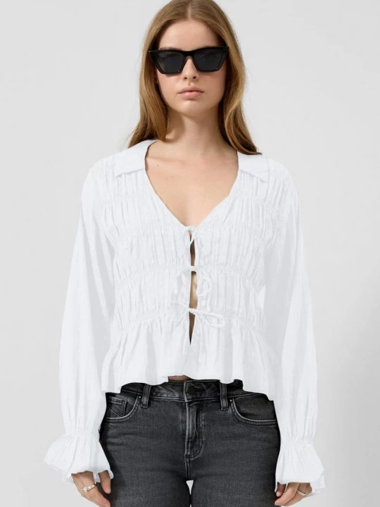 Foto van product Gesmokte blouse QS wit