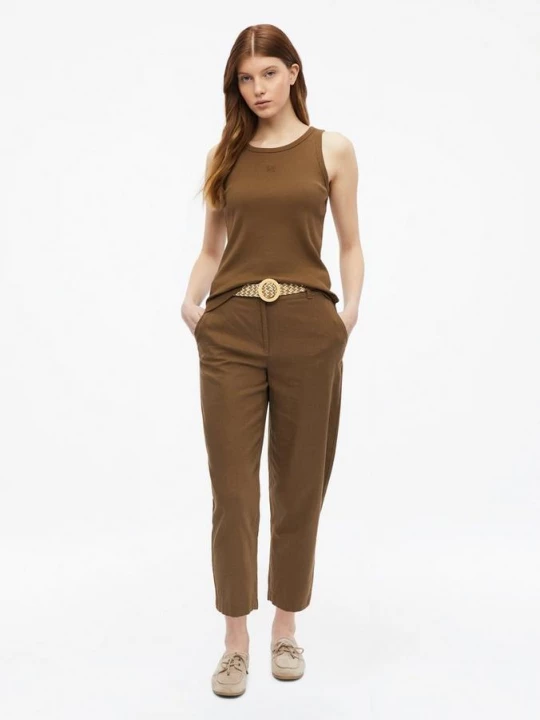 Foto van product Gesneden chino's met riem s.Oliver bruin