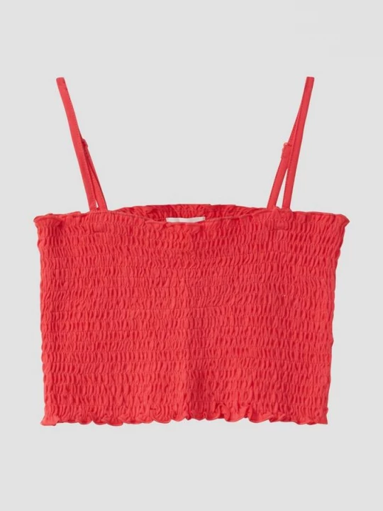 Foto van product Gesneden gesmockte top met afneembare bandjes s.Oliver rood