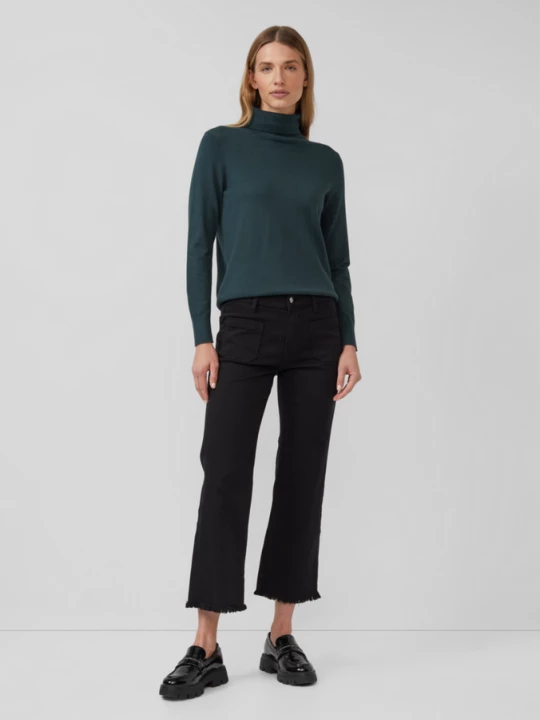 Foto van product Gesneden jeans / Slim Fit / Halfhoog / Uitlopende pijpen / Gerafelde zoom s.Oliver zwart