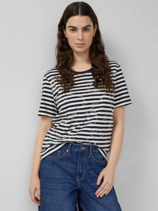 Foto van product Gestreept katoenen T-shirt met pailletten s.Oliver