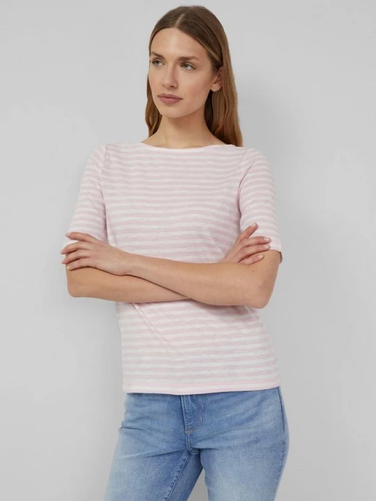 Foto van product Gestreept overhemd met halve mouwen in slim fit met vlamgaren s.Oliver