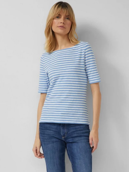 Foto van product Gestreept overhemd met halve mouwen in slim fit met vlamgaren s.Oliver