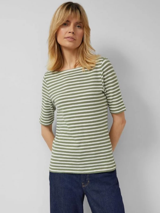Foto van product Gestreept overhemd met halve mouwen in slim fit met vlamgaren s.Oliver