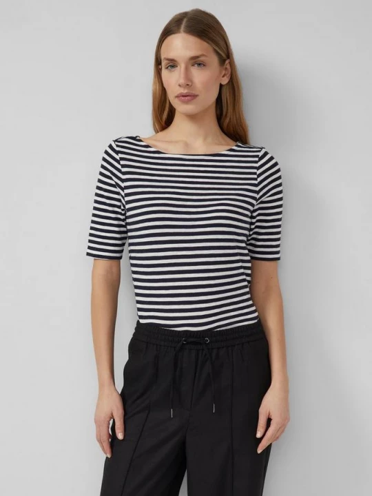 Foto van product Gestreept overhemd met halve mouwen in slim fit met vlamgaren s.Oliver