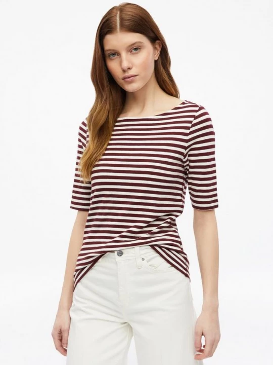 Foto van product Gestreept overhemd met halve mouwen in slim fit met vlamgaren s.Oliver