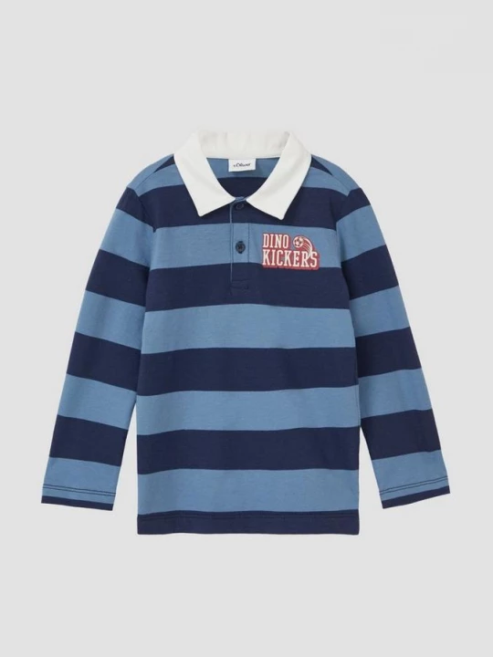 Foto van product Gestreept poloshirt van katoenjersey s.Oliver blauw
