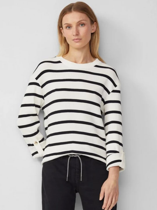 Foto van product Gestreept sweatshirt met geribde textuur en omslag s.Oliver beżowy
