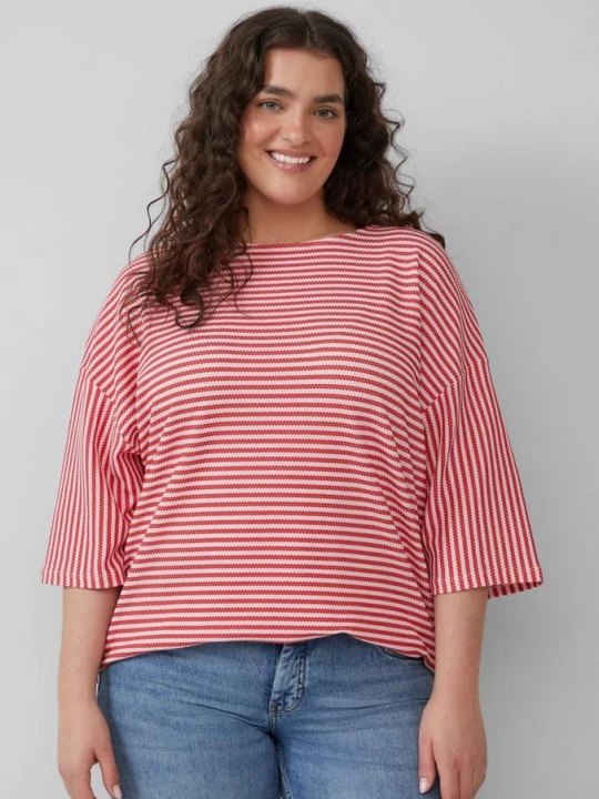 Foto van product Gestreept T-shirt in een relaxed fit met 3 / 4-mouwen s.Oliver roze