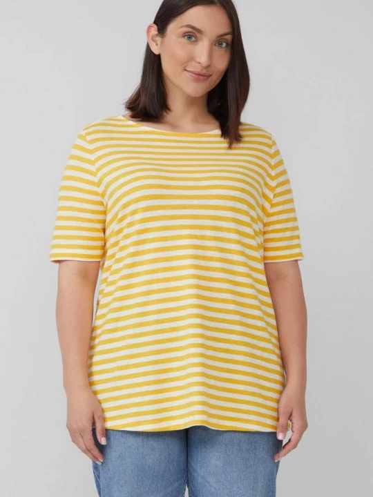 Foto van product Gestreept T-shirt met slim fit en slubstructuur s.Oliver geel