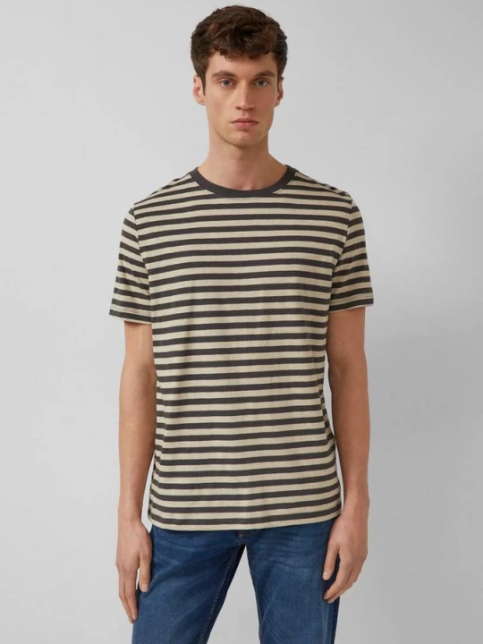 Foto van product Gestreept T-shirt met vlamgarenstructuur s.Oliver niebieski