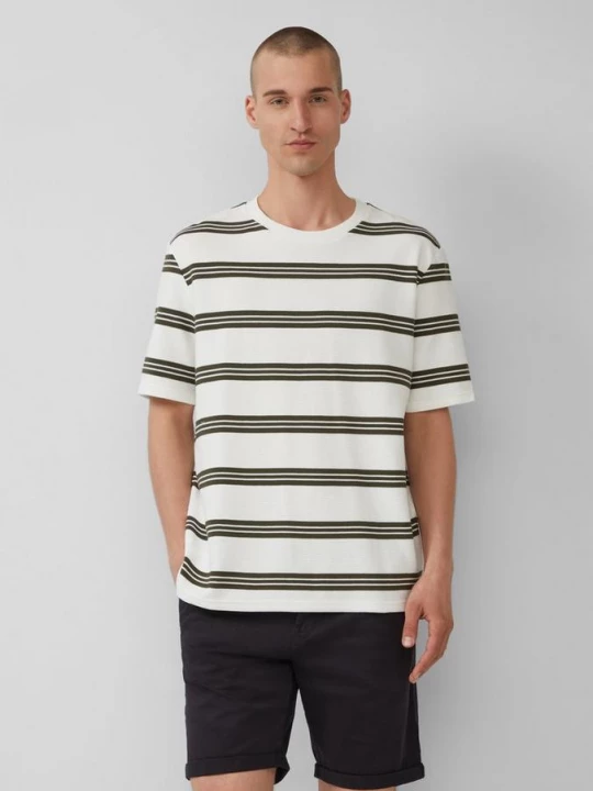 Foto van product Gestreept T-shirt van gestructureerde jersey QS