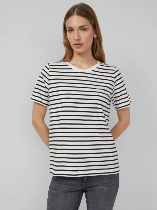 Foto van product Gestreept tricot T-shirt met hartjesborduursel s.Oliver