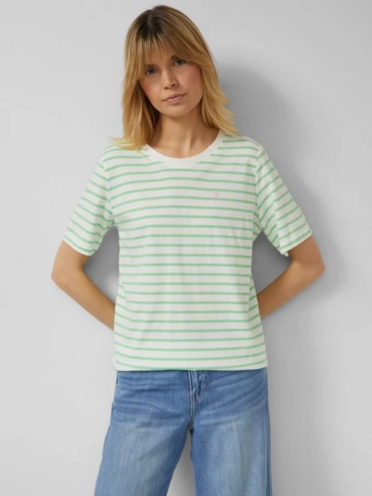 Foto van product Gestreept tricot T-shirt met hartjesborduursel s.Oliver