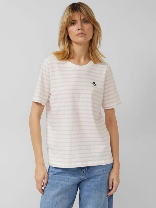 Foto van product Gestreept tricot T-shirt met hartjesborduursel s.Oliver