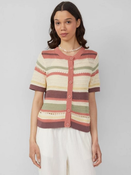 Foto van product gestreept vest met 1 / 2 mouw QS
