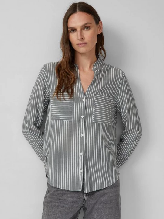 Foto van product Gestreepte blouse met opgestikte zakken in een normale pasvorm s.Oliver