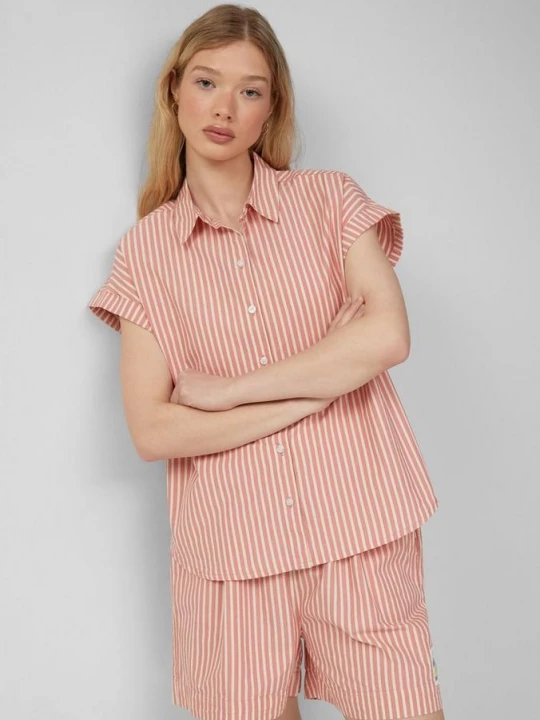 Foto van product Gestreepte blouse met oversized schouders QS