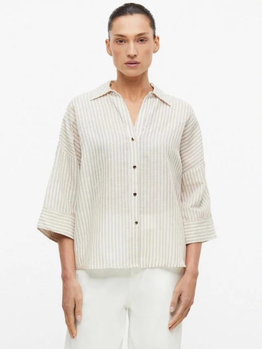 Foto van product Gestreepte blouse van linnenmix in een losse pasvorm s.Oliver