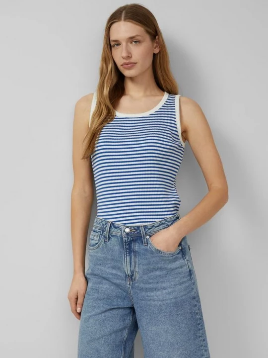 Foto van product Gestreepte geribde top in slim fit s.Oliver