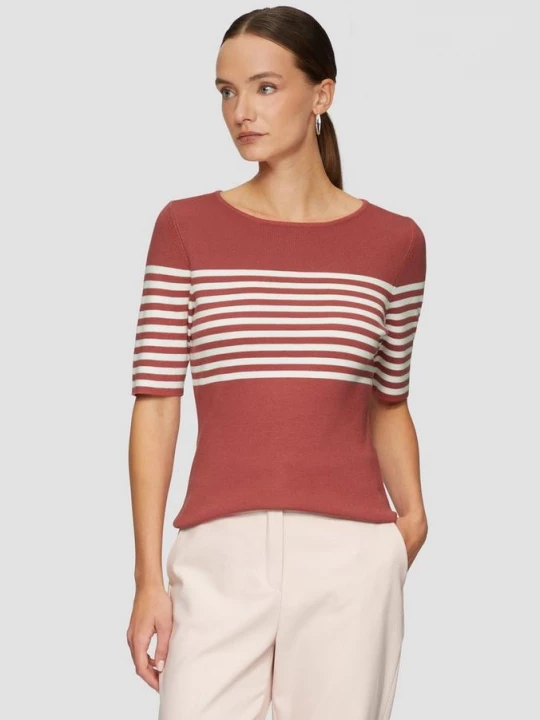 Foto van product Gestreepte slim-fit trui met korte mouwen s.Oliver roze