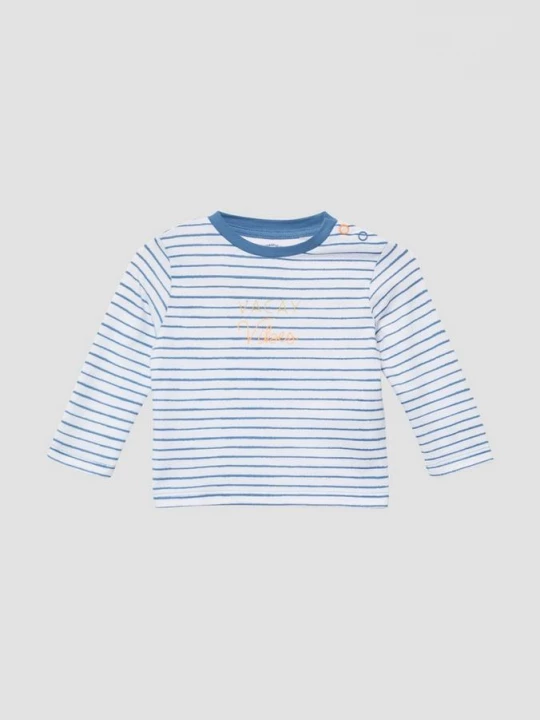 Foto van product Gestreepte uniseks longsleeve met print op de voorkant s.Oliver