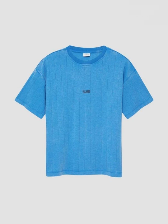 Foto van product Gestructureerd oversized T-shirt met printdetail s.Oliver blauw
