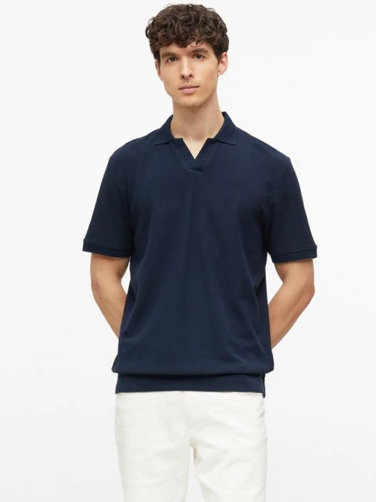 Foto van product Gestructureerd poloshirt met boorden s.Oliver blauw