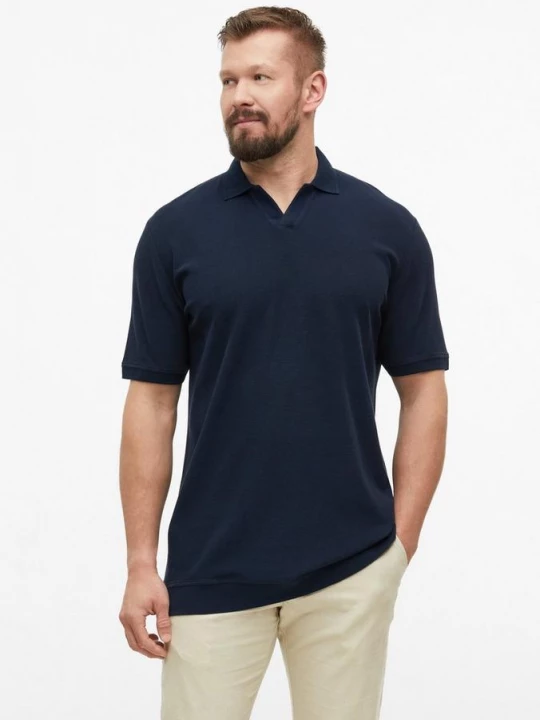 Foto van product Gestructureerd poloshirt met boorden s.Oliver blauw
