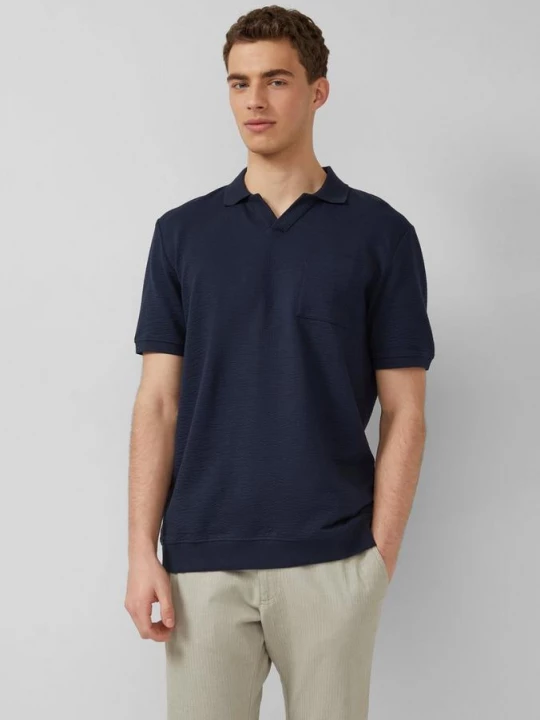 Foto van product Gestructureerd poloshirt met borstzak s.Oliver blauw