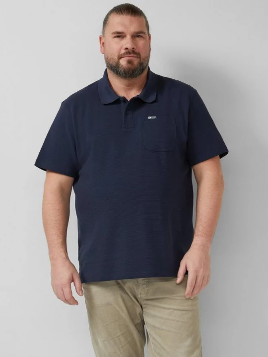 Foto van product Gestructureerd poloshirt met borstzak s.Oliver blauw