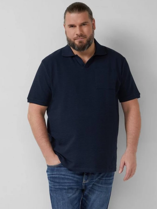 Foto van product Gestructureerd poloshirt met borstzak s.Oliver blauw