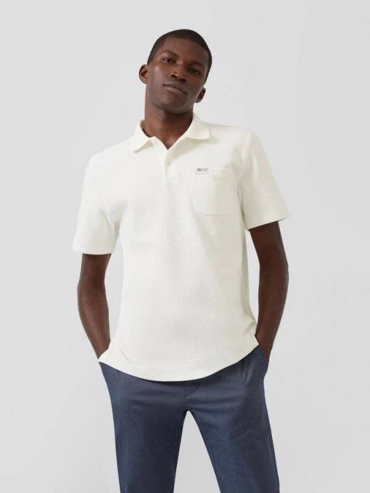 Foto van product Gestructureerd poloshirt met borstzak s.Oliver crème