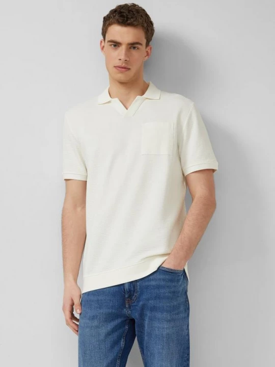 Foto van product Gestructureerd poloshirt met borstzak s.Oliver crème
