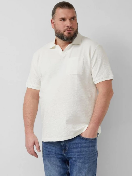 Foto van product Gestructureerd poloshirt met borstzak s.Oliver crème